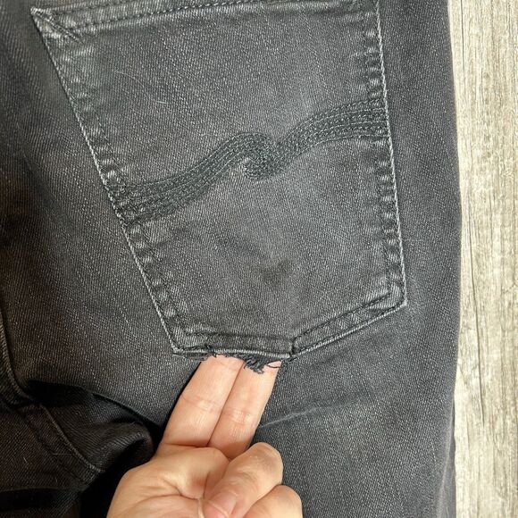 Nudie Jeans Size 33 x 34 (29) Lean Dean Black Color Slim Fit Organic Cotton - Picture 12 of 12